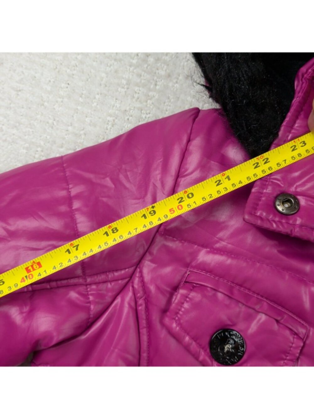 Y2K Rocawear Faux Fur Pink Puffer Jacket Sz *M* McBling Glam Rhinestone Read - Picture 11 of 16